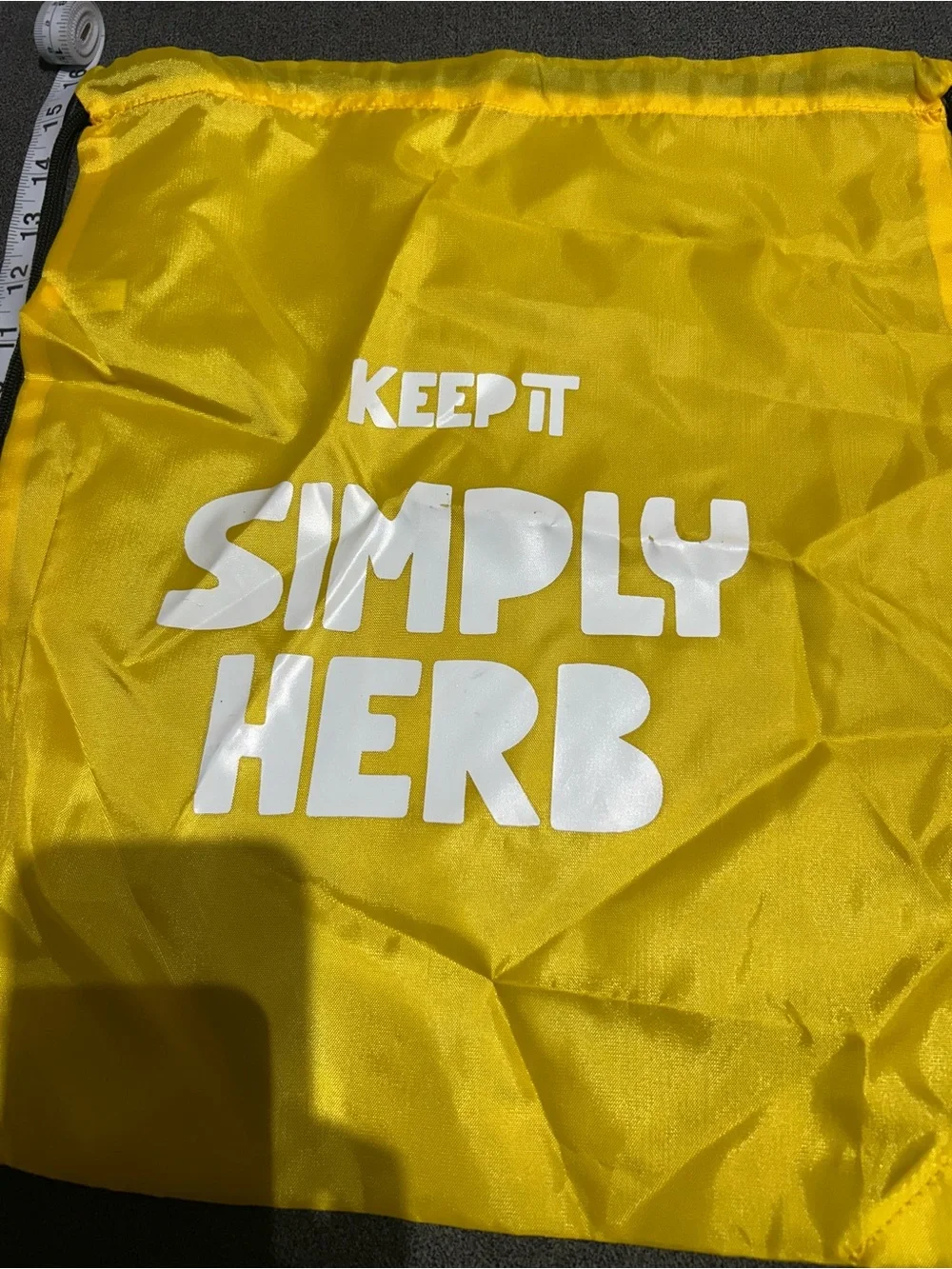 NEW- Keep It Simply Herb Yellow Drawstring Gym Bag